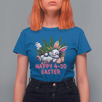 Funny Easter Day Cannabis Weed T Shirt For Women Happy 420 Easter Bunny
