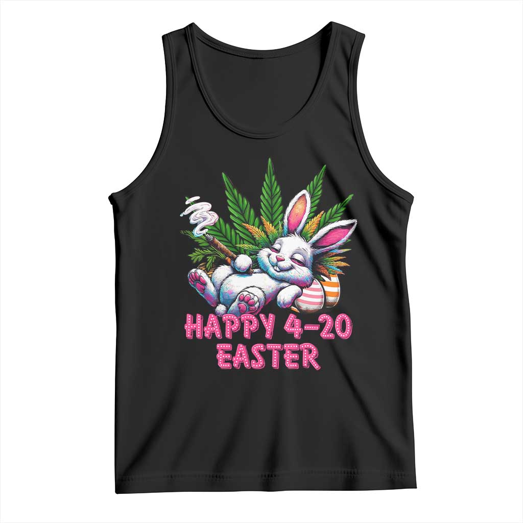 Funny Easter Day Cannabis Weed Tank Top Happy 420 Easter Bunny