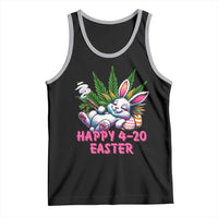 Funny Easter Day Cannabis Weed Tank Top Happy 420 Easter Bunny