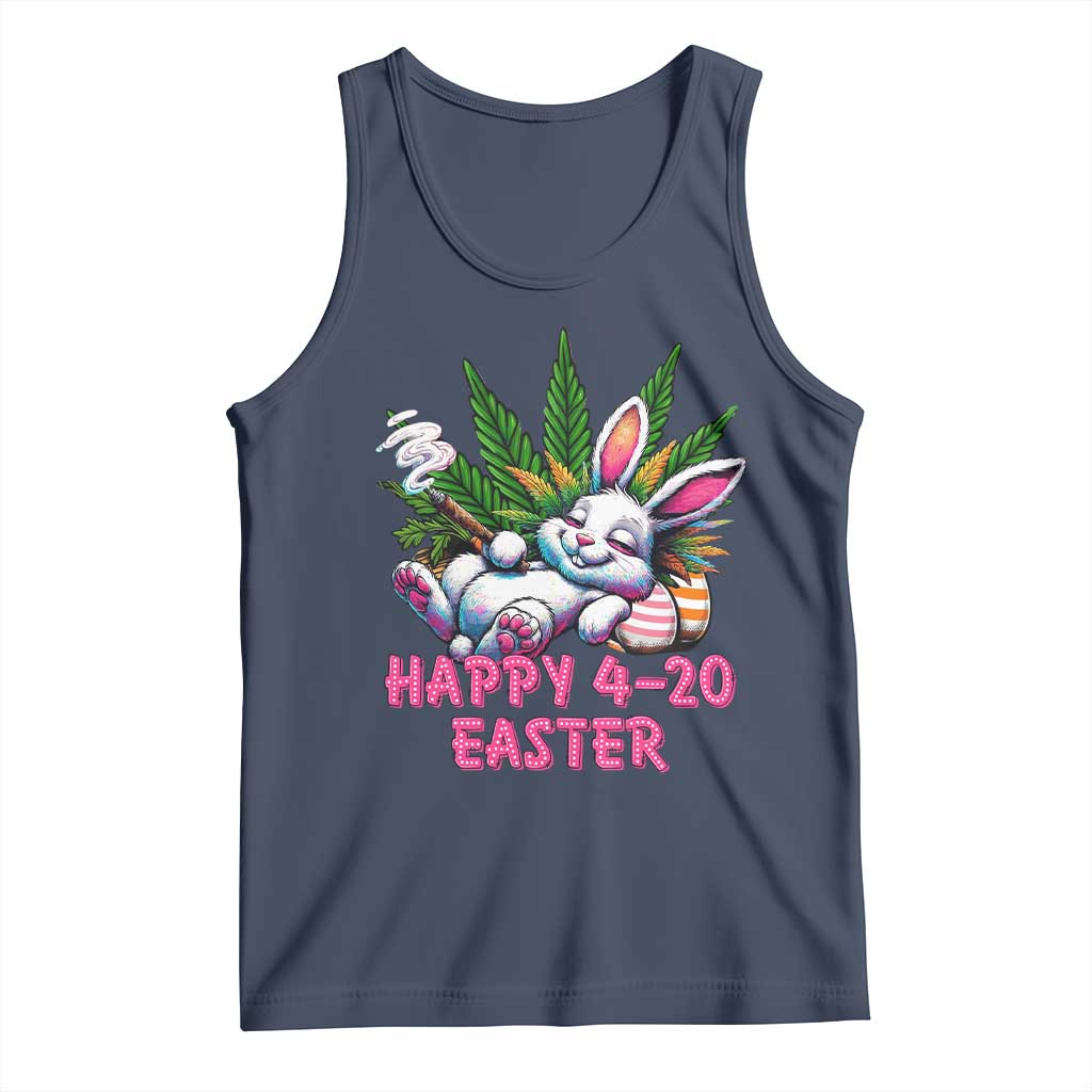 Funny Easter Day Cannabis Weed Tank Top Happy 420 Easter Bunny