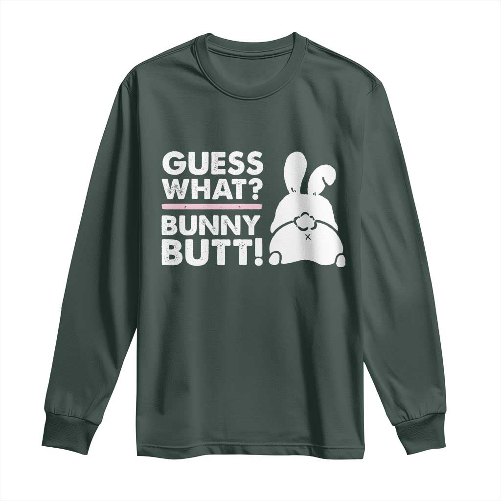 Funny Rabbit Guess What Bunny Butt Long Sleeve Shirt