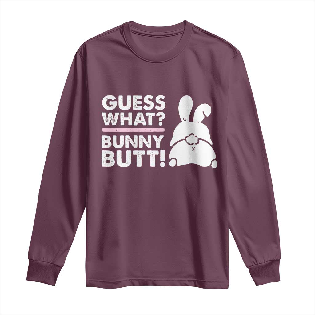 Funny Rabbit Guess What Bunny Butt Long Sleeve Shirt