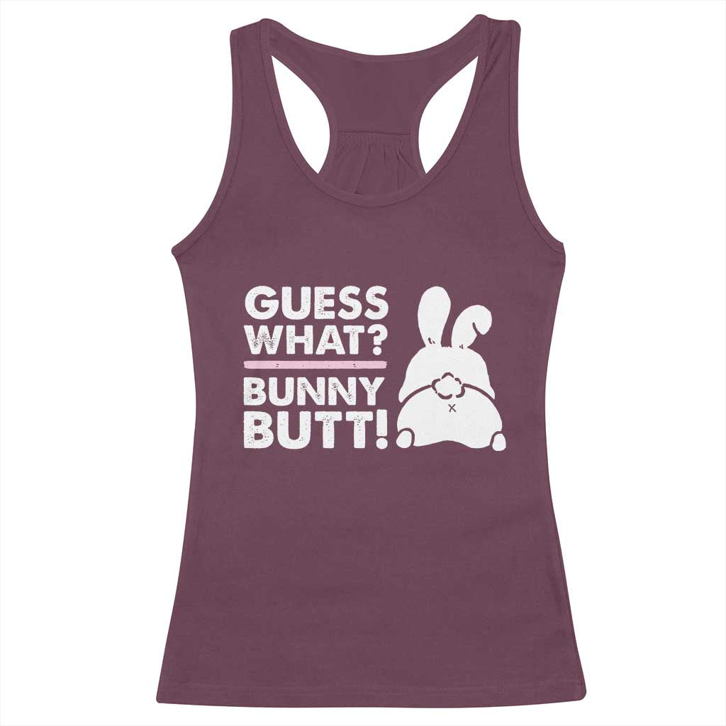 Funny Rabbit Guess What Bunny Butt Racerback Tank Top
