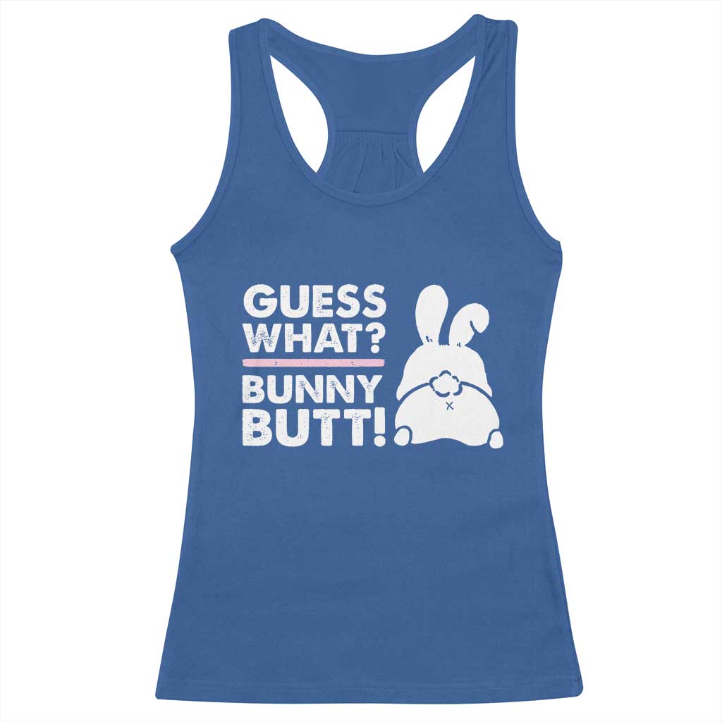 Funny Rabbit Guess What Bunny Butt Racerback Tank Top