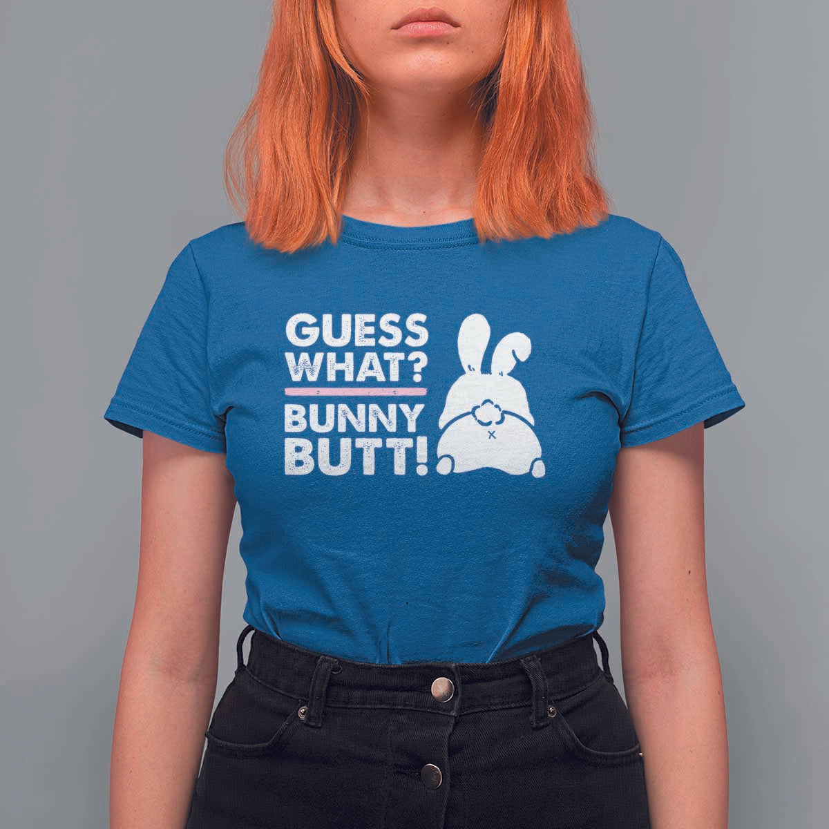Funny Rabbit Guess What Bunny Butt T Shirt For Women