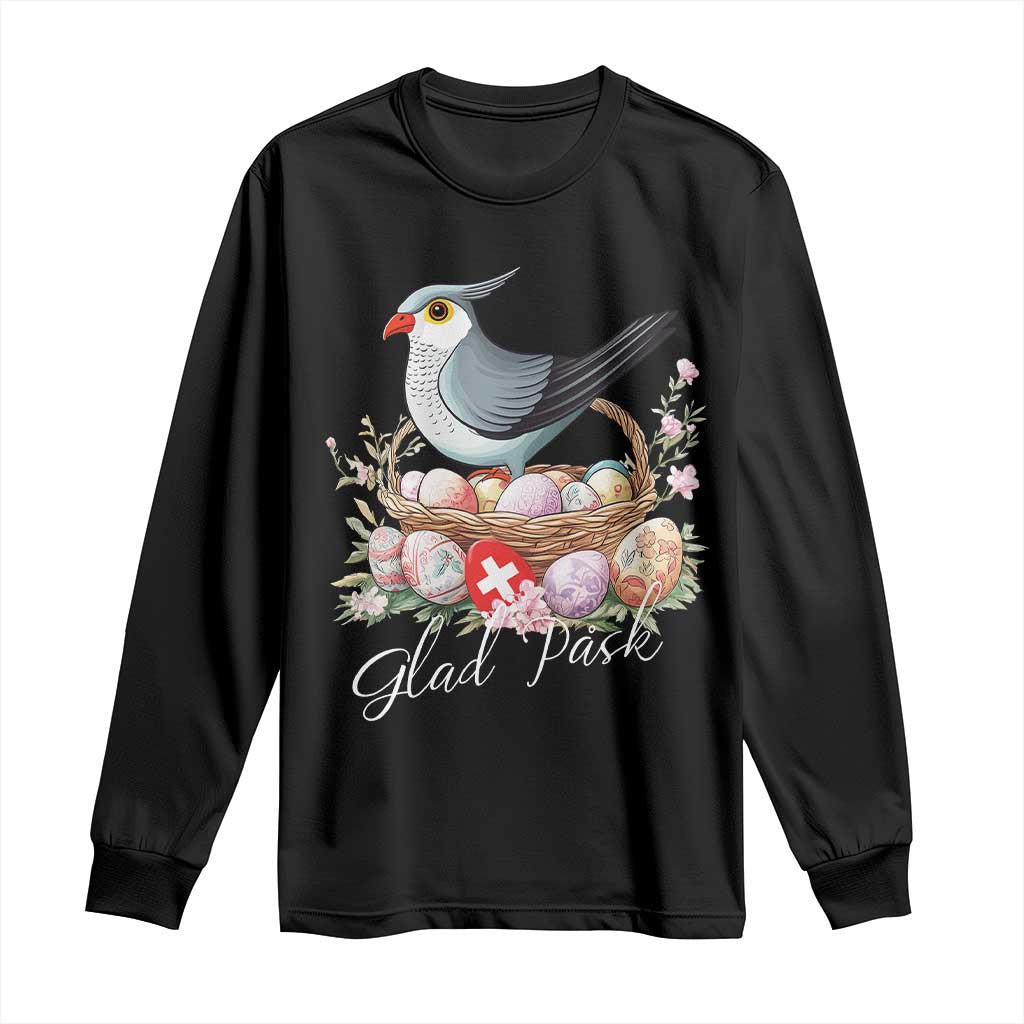 Funny Swedish Easter Day Long Sleeve Shirt Glad Pask Easter Eggs Cuckoo Bird