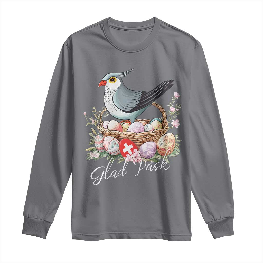 Funny Swedish Easter Day Long Sleeve Shirt Glad Pask Easter Eggs Cuckoo Bird