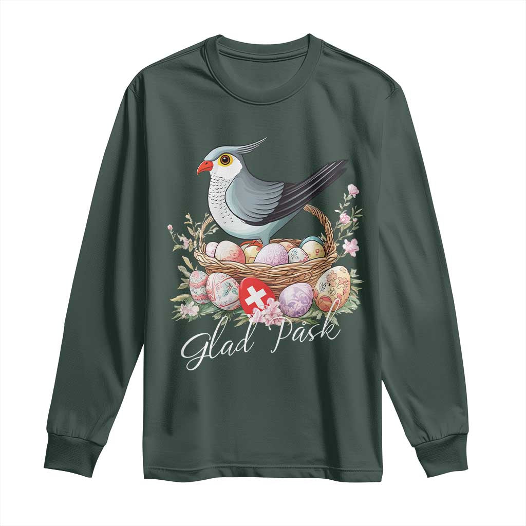 Funny Swedish Easter Day Long Sleeve Shirt Glad Pask Easter Eggs Cuckoo Bird