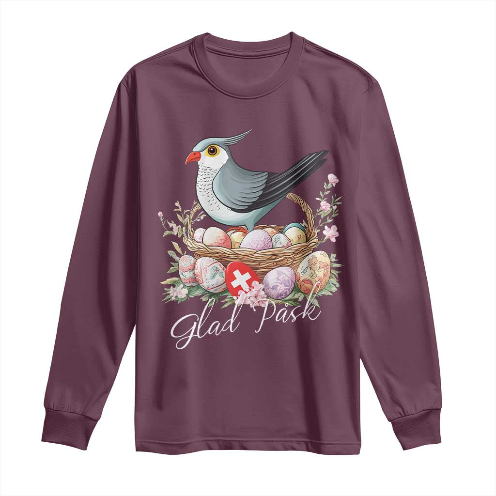 Funny Swedish Easter Day Long Sleeve Shirt Glad Pask Easter Eggs Cuckoo Bird