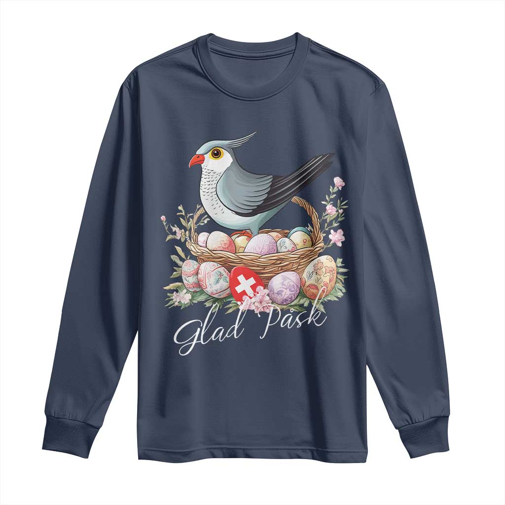 Funny Swedish Easter Day Long Sleeve Shirt Glad Pask Easter Eggs Cuckoo Bird