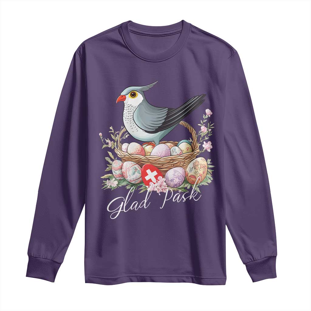 Funny Swedish Easter Day Long Sleeve Shirt Glad Pask Easter Eggs Cuckoo Bird