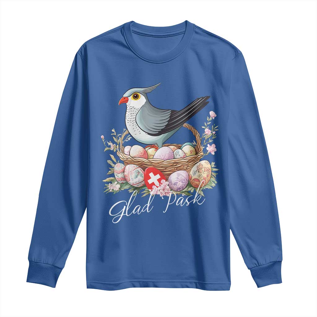 Funny Swedish Easter Day Long Sleeve Shirt Glad Pask Easter Eggs Cuckoo Bird