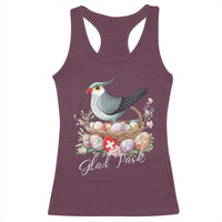 Funny Swedish Easter Day Racerback Tank Top Glad Pask Easter Eggs Cuckoo Bird