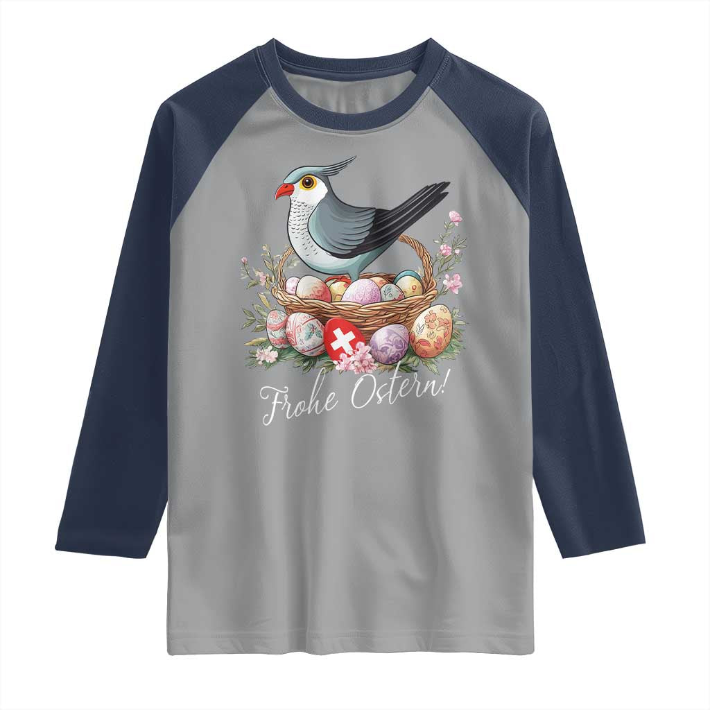 Funny Swedish Easter Day Raglan Shirt Glad Pask Easter Eggs Cuckoo Bird