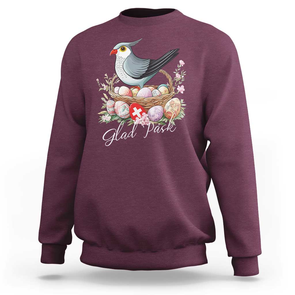 Funny Swedish Easter Day Sweatshirt Glad Pask Easter Eggs Cuckoo Bird