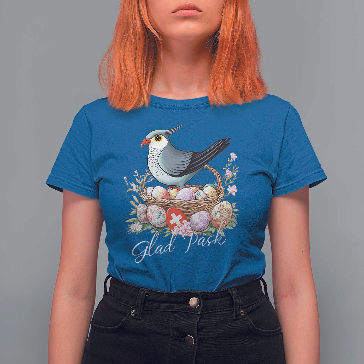 Funny Swedish Easter Day T Shirt For Women Glad Pask Easter Eggs Cuckoo Bird