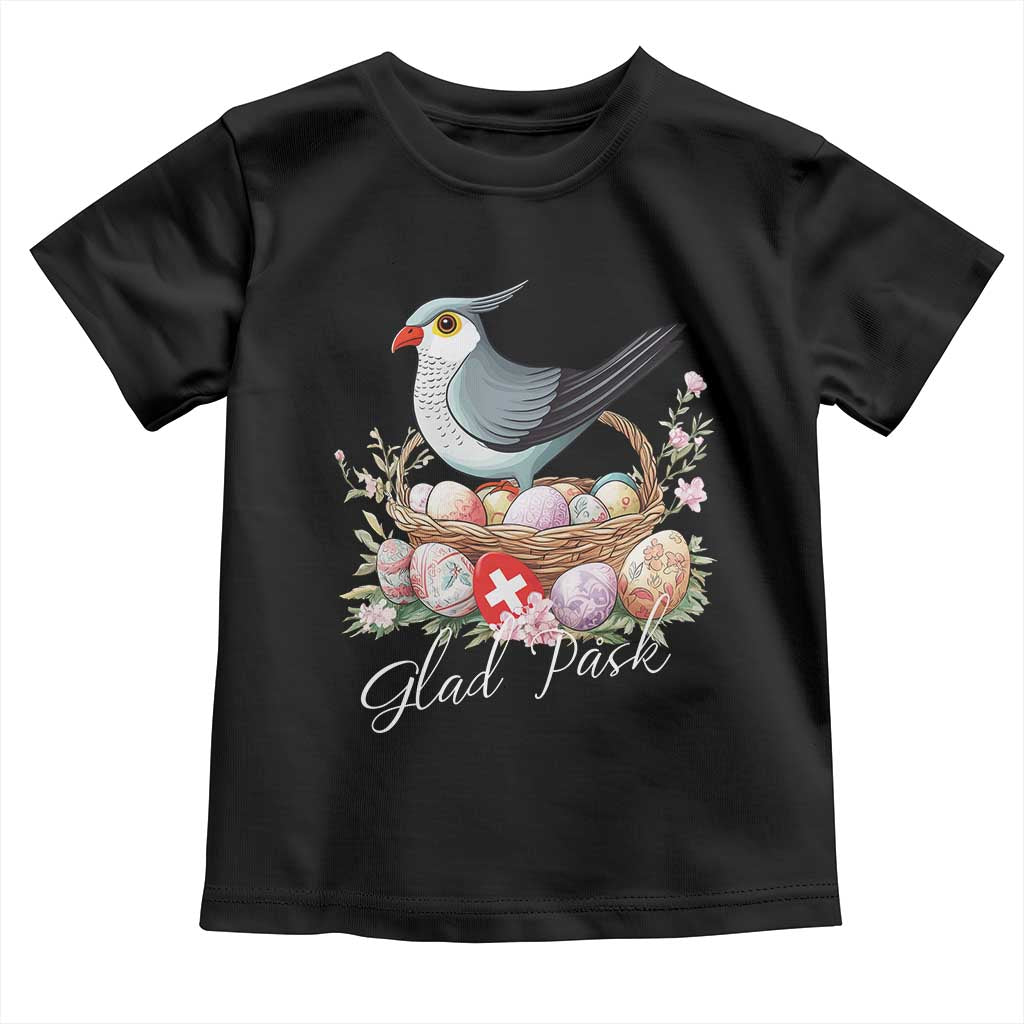 Funny Swedish Easter Day Toddler T Shirt Glad Pask Easter Eggs Cuckoo Bird