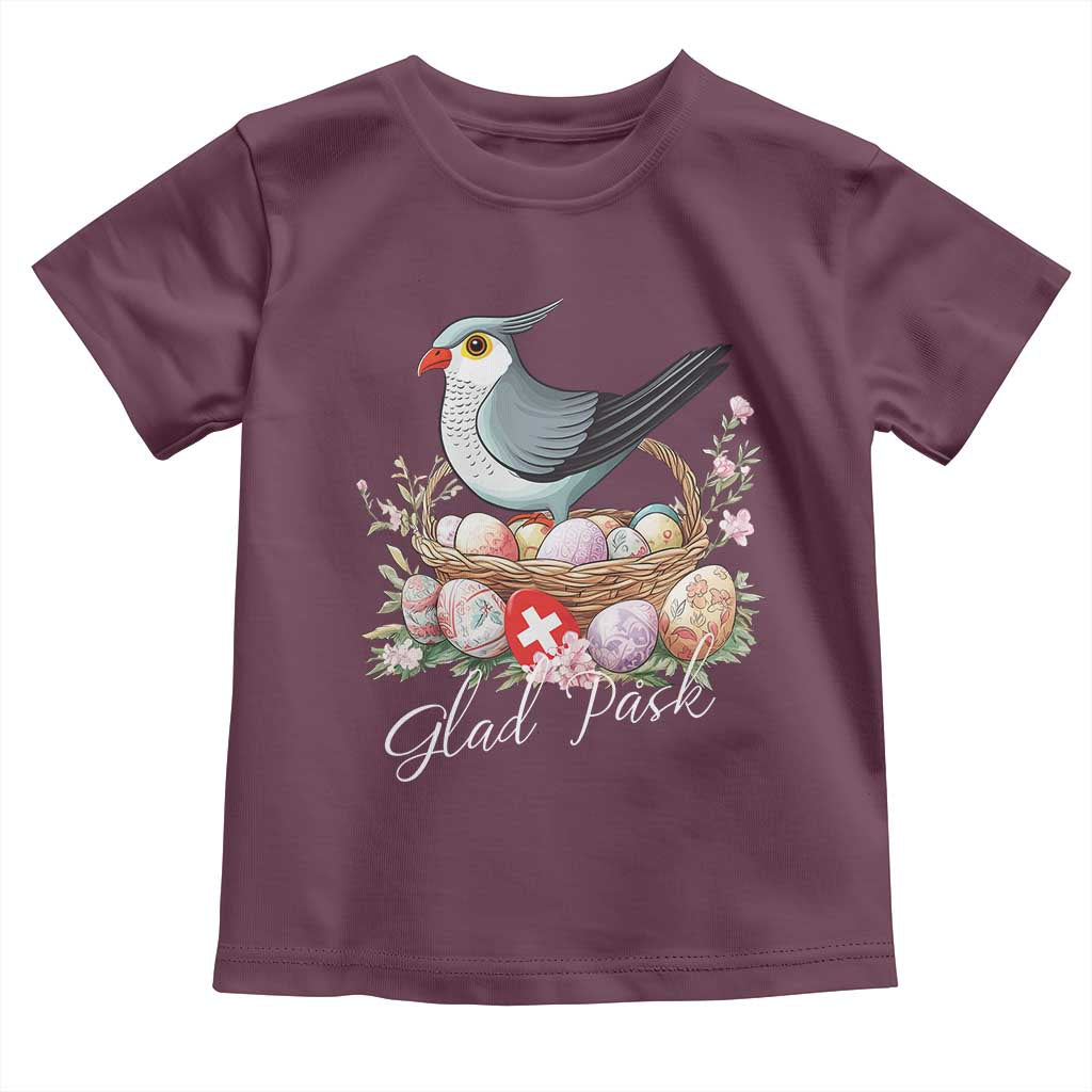 Funny Swedish Easter Day Toddler T Shirt Glad Pask Easter Eggs Cuckoo Bird