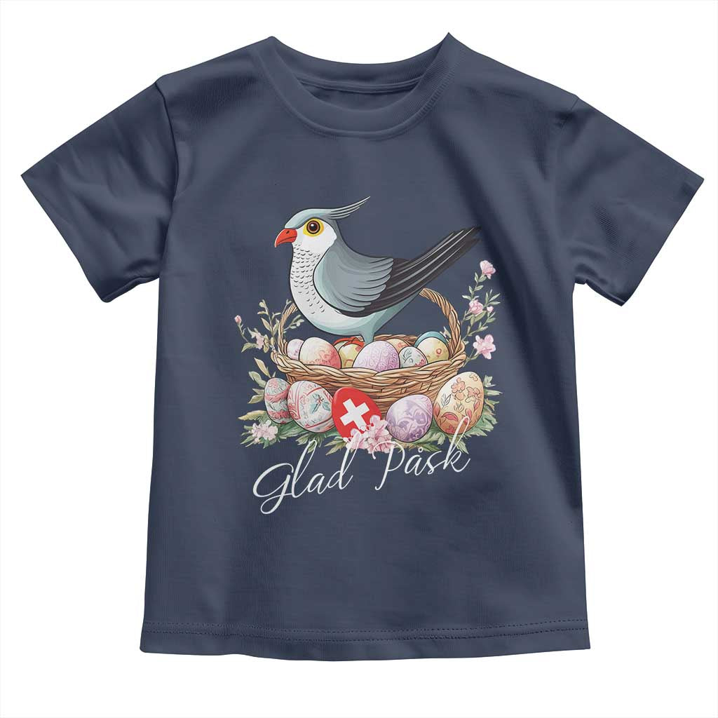 Funny Swedish Easter Day Toddler T Shirt Glad Pask Easter Eggs Cuckoo Bird