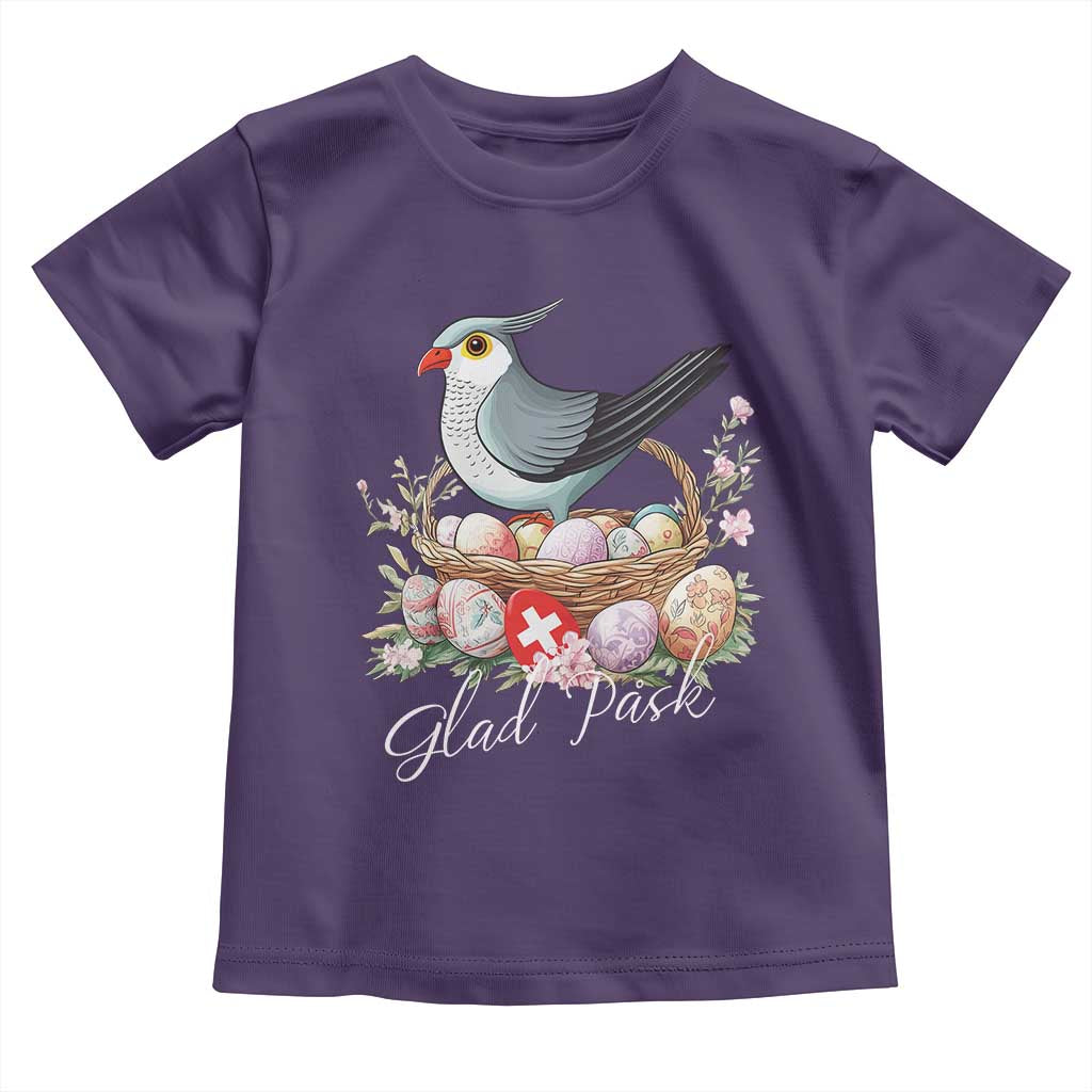 Funny Swedish Easter Day Toddler T Shirt Glad Pask Easter Eggs Cuckoo Bird