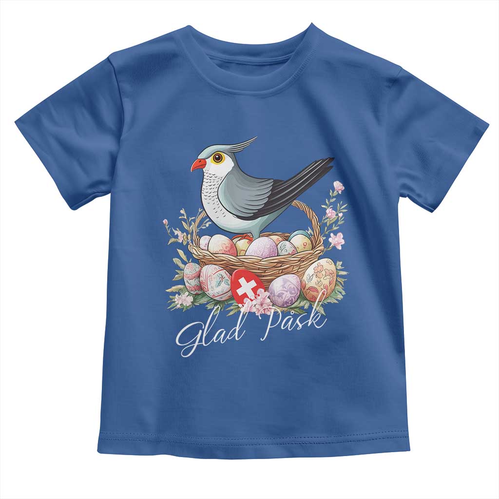 Funny Swedish Easter Day Toddler T Shirt Glad Pask Easter Eggs Cuckoo Bird
