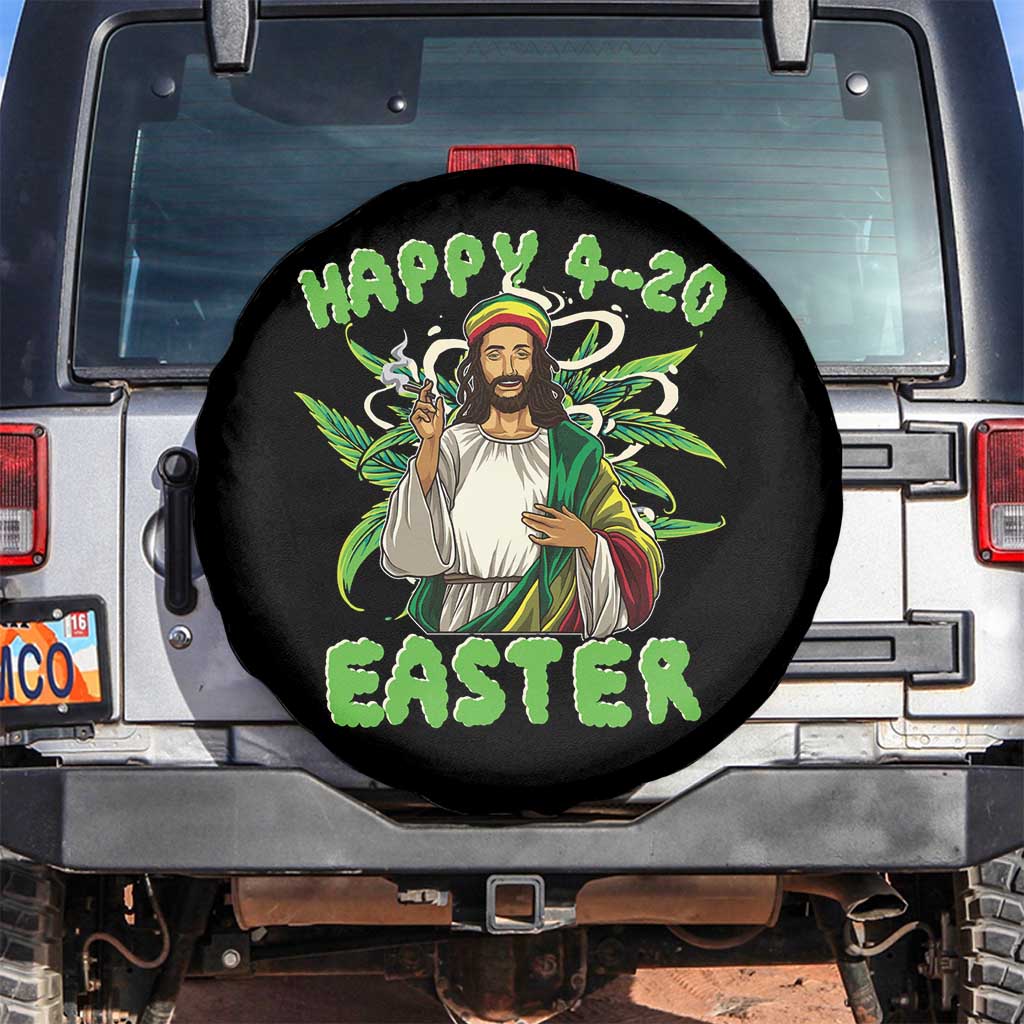 Funny Easter Day Christian Weed Spare Tire Cover Happy 420 Easter Jesus Smokes Stoner