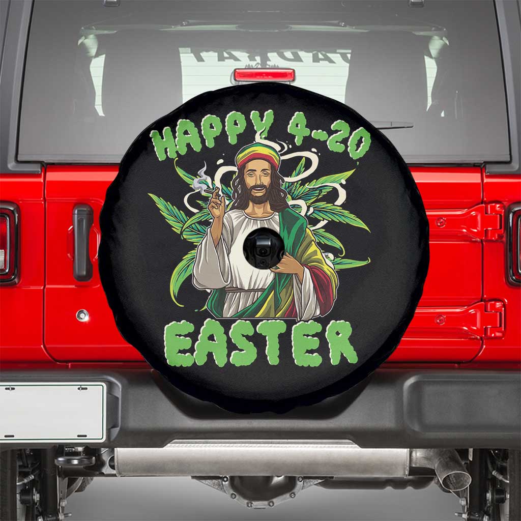 Funny Easter Day Christian Weed Spare Tire Cover Happy 420 Easter Jesus Smokes Stoner
