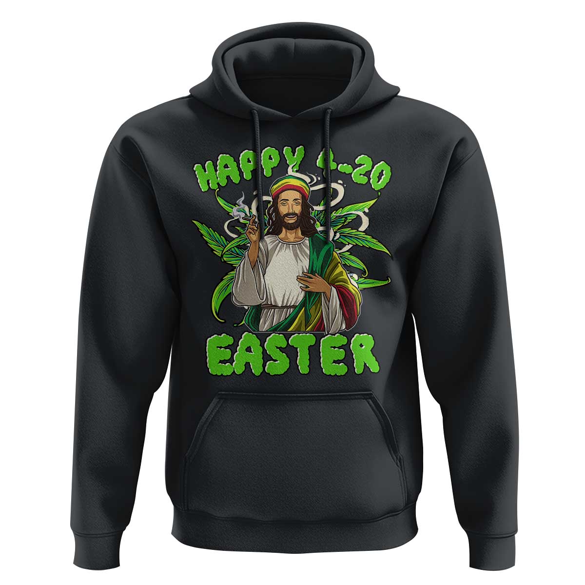 Funny Easter Day Christian Weed Hoodie Happy 420 Easter Jesus Smokes Stoner