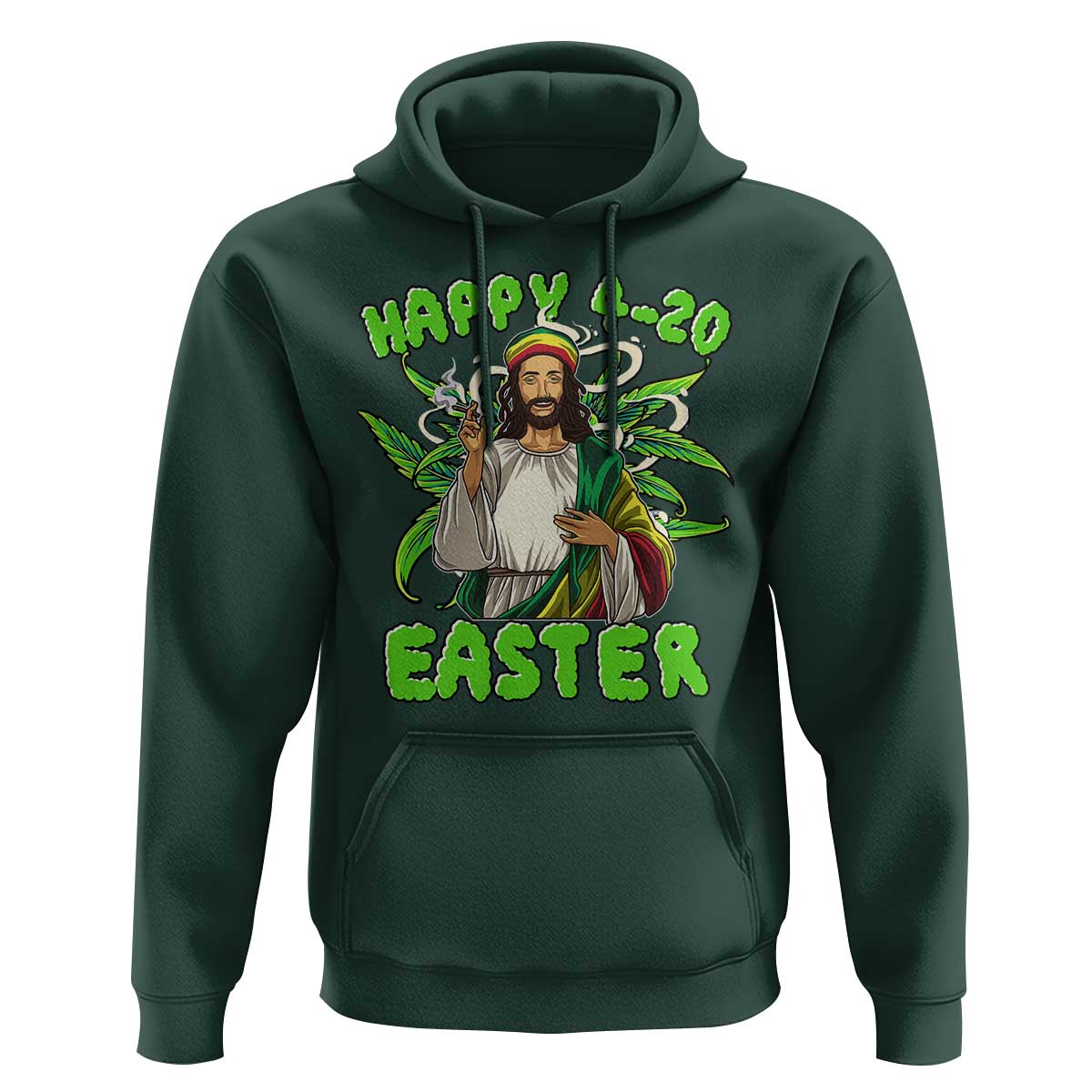 Funny Easter Day Christian Weed Hoodie Happy 420 Easter Jesus Smokes Stoner