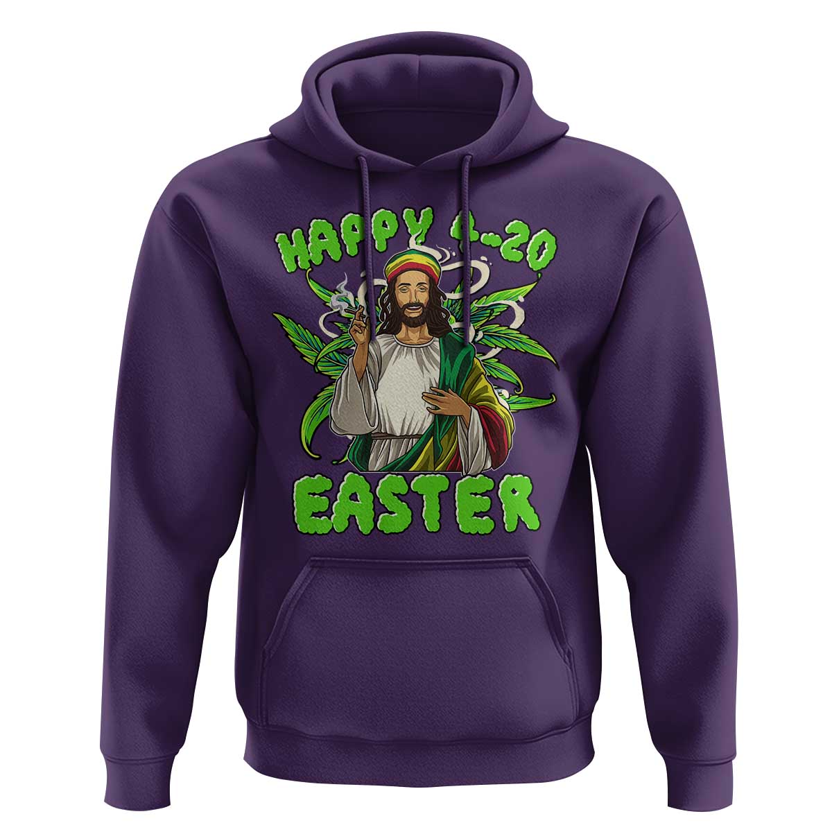 Funny Easter Day Christian Weed Hoodie Happy 420 Easter Jesus Smokes Stoner