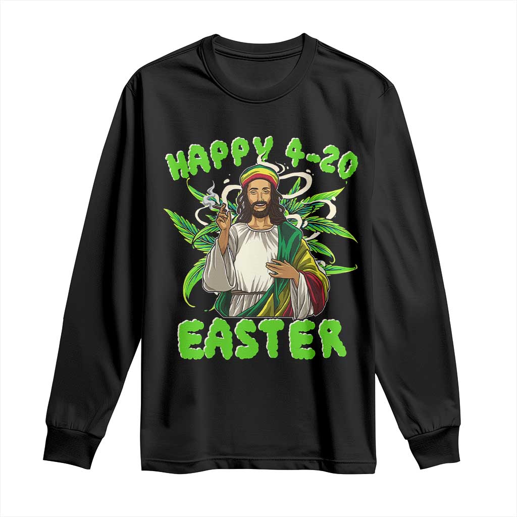 Funny Easter Day Christian Weed Long Sleeve Shirt Happy 420 Easter Jesus Smokes Stoner