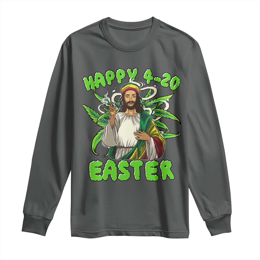 Funny Easter Day Christian Weed Long Sleeve Shirt Happy 420 Easter Jesus Smokes Stoner