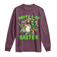 Funny Easter Day Christian Weed Long Sleeve Shirt Happy 420 Easter Jesus Smokes Stoner