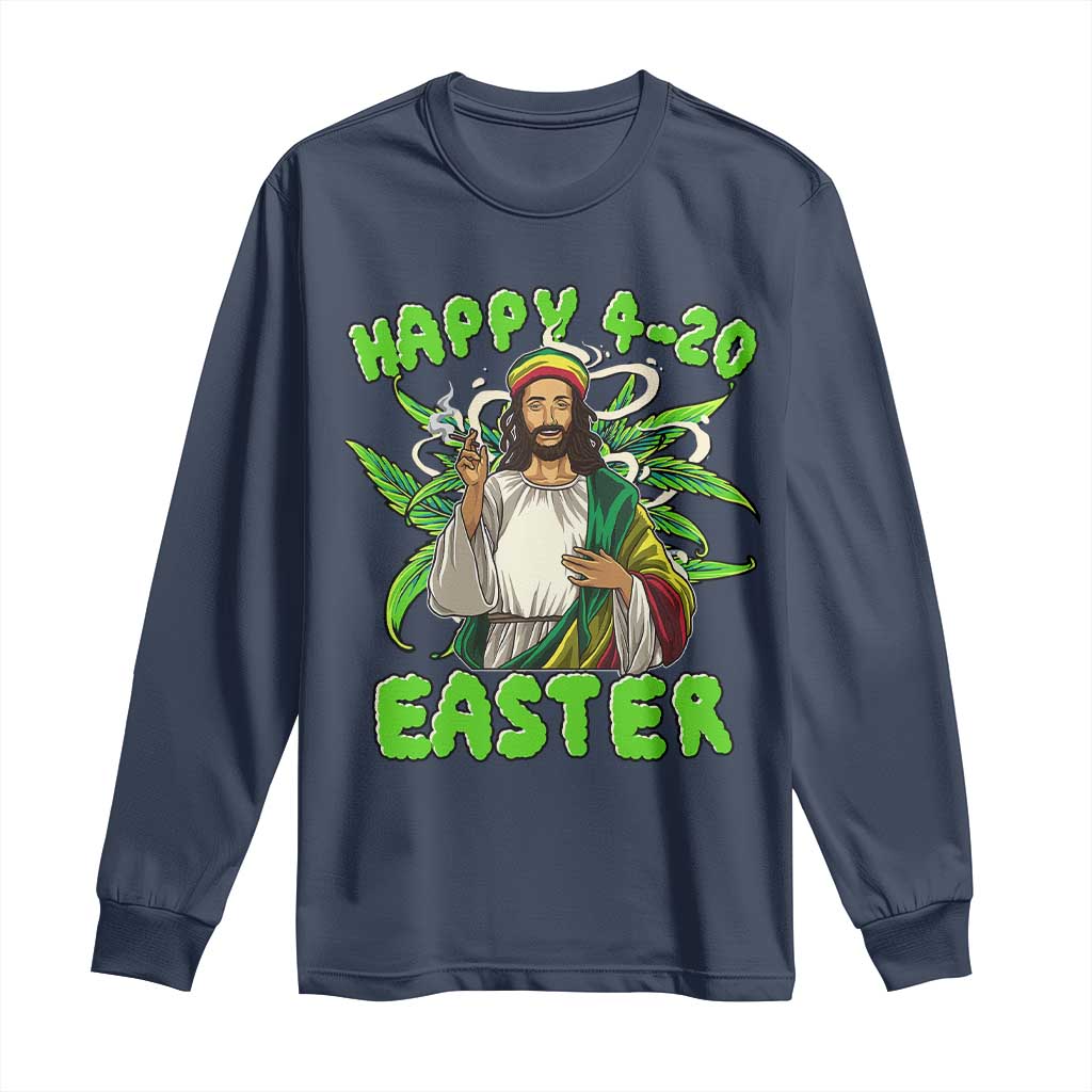 Funny Easter Day Christian Weed Long Sleeve Shirt Happy 420 Easter Jesus Smokes Stoner