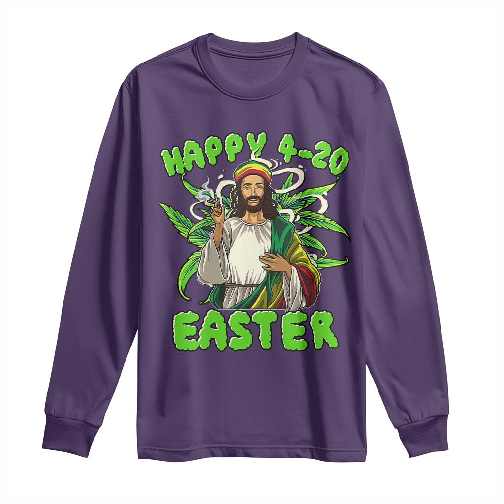 Funny Easter Day Christian Weed Long Sleeve Shirt Happy 420 Easter Jesus Smokes Stoner