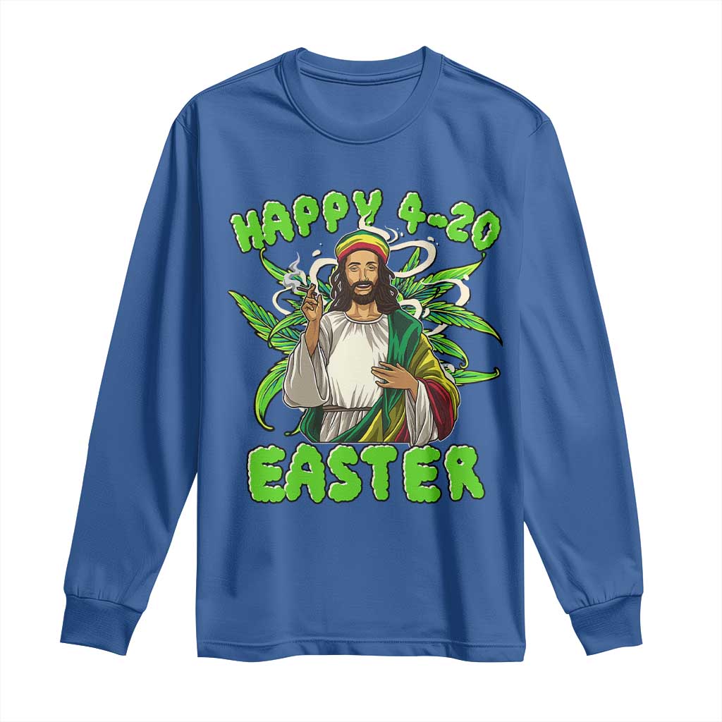 Funny Easter Day Christian Weed Long Sleeve Shirt Happy 420 Easter Jesus Smokes Stoner