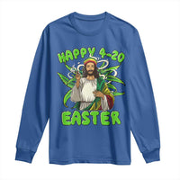 Funny Easter Day Christian Weed Long Sleeve Shirt Happy 420 Easter Jesus Smokes Stoner