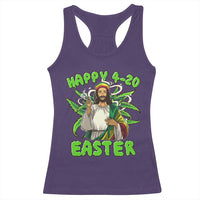 Funny Easter Day Christian Weed Racerback Tank Top Happy 420 Easter Jesus Smokes Stoner