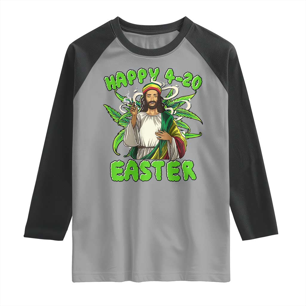 Funny Easter Day Christian Weed Raglan Shirt Happy 420 Easter Jesus Smokes Stoner