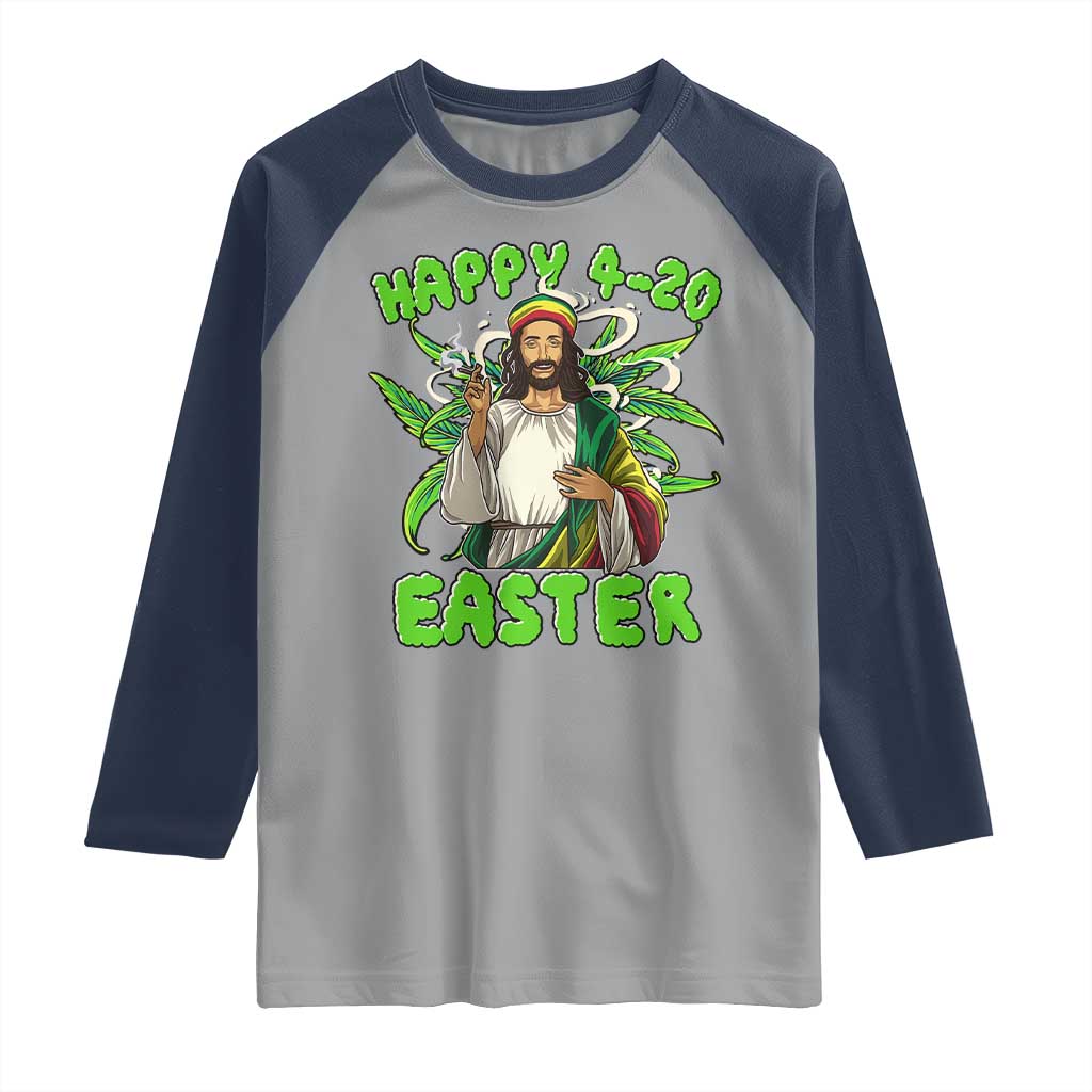 Funny Easter Day Christian Weed Raglan Shirt Happy 420 Easter Jesus Smokes Stoner