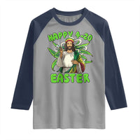 Funny Easter Day Christian Weed Raglan Shirt Happy 420 Easter Jesus Smokes Stoner