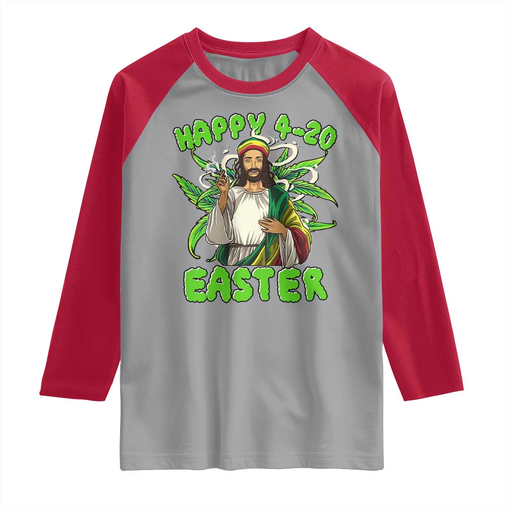 Funny Easter Day Christian Weed Raglan Shirt Happy 420 Easter Jesus Smokes Stoner