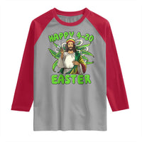 Funny Easter Day Christian Weed Raglan Shirt Happy 420 Easter Jesus Smokes Stoner