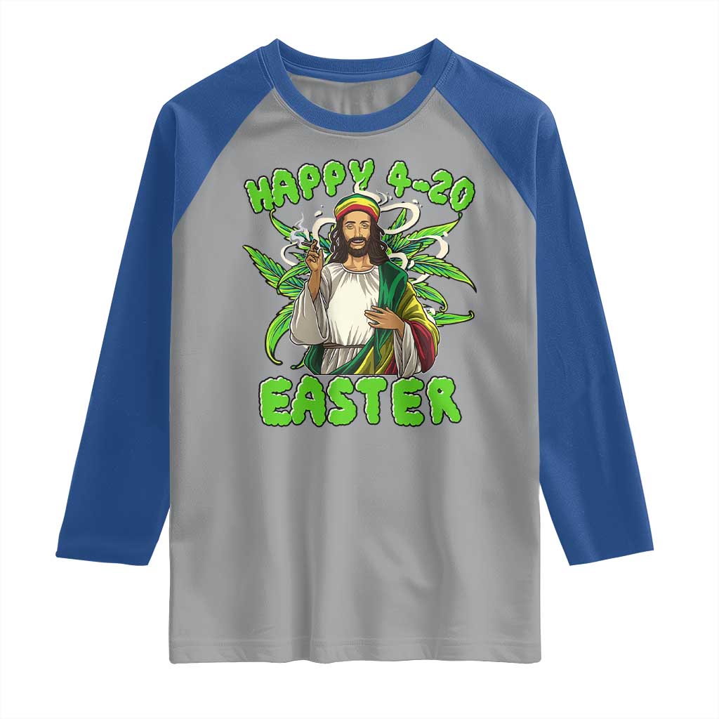 Funny Easter Day Christian Weed Raglan Shirt Happy 420 Easter Jesus Smokes Stoner