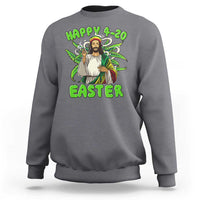 Funny Easter Day Christian Weed Sweatshirt Happy 420 Easter Jesus Smokes Stoner