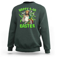 Funny Easter Day Christian Weed Sweatshirt Happy 420 Easter Jesus Smokes Stoner