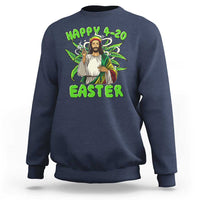 Funny Easter Day Christian Weed Sweatshirt Happy 420 Easter Jesus Smokes Stoner