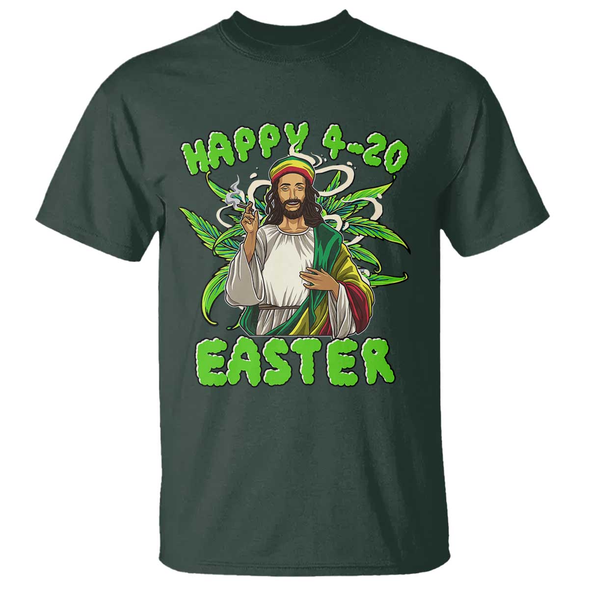 Funny Easter Day Christian Weed T Shirt Happy 420 Easter Jesus Smokes Stoner