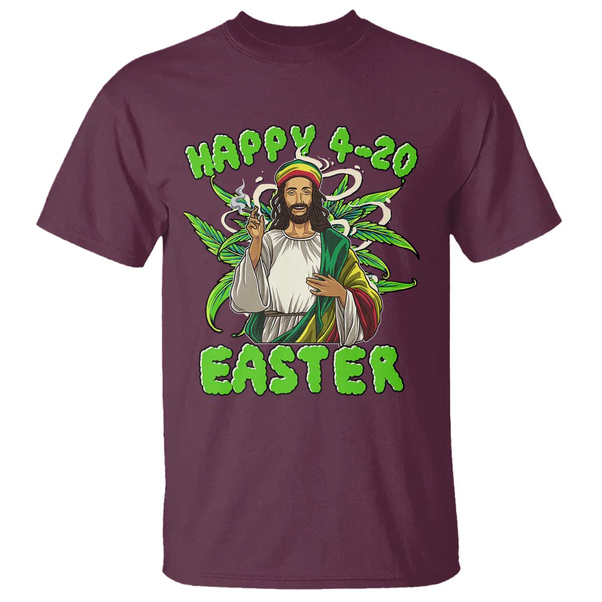 Funny Easter Day Christian Weed T Shirt Happy 420 Easter Jesus Smokes Stoner