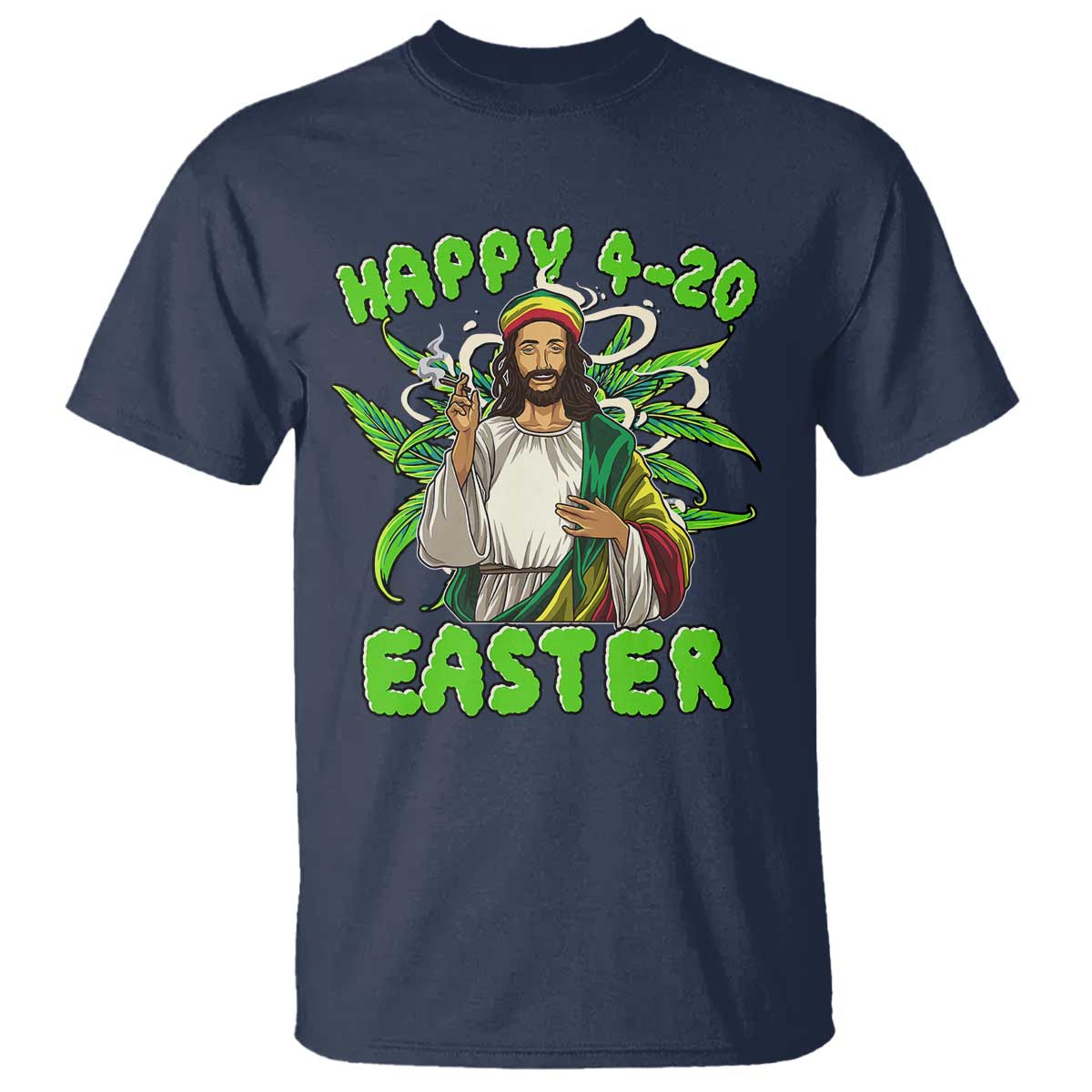 Funny Easter Day Christian Weed T Shirt Happy 420 Easter Jesus Smokes Stoner